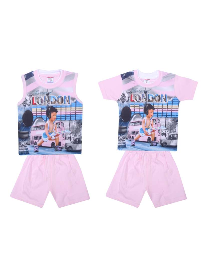 pink cotton twin set