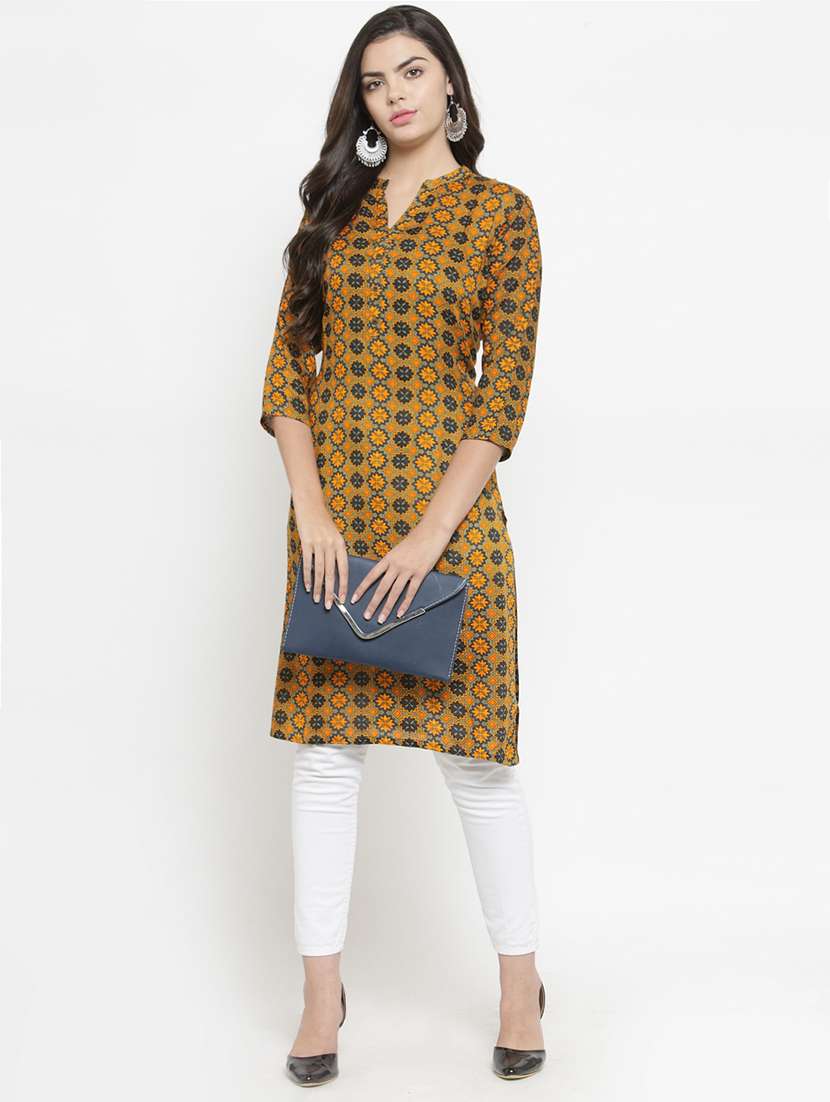 floral printed straight kurta