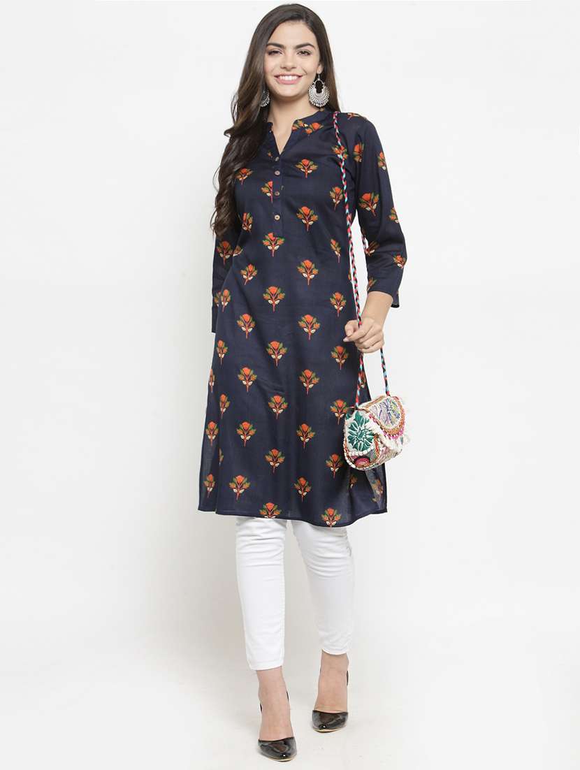 floral printed straight kurta