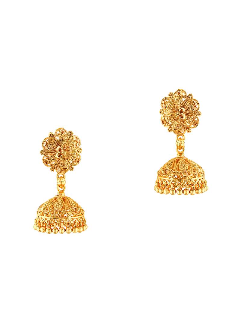 gold metal jhumka earring