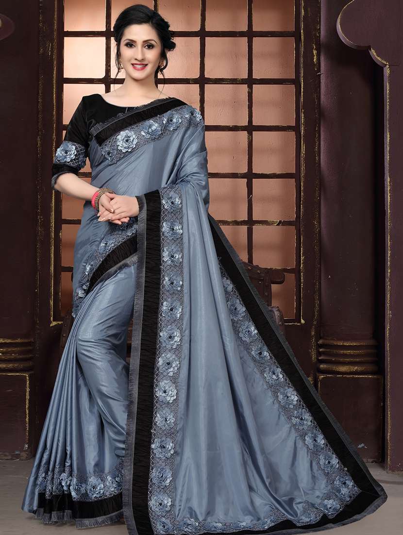 floral gota patti saree with blouse