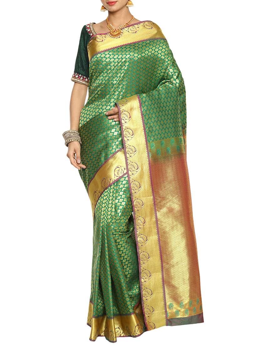 ethnic zari motifs kanjivaram saree