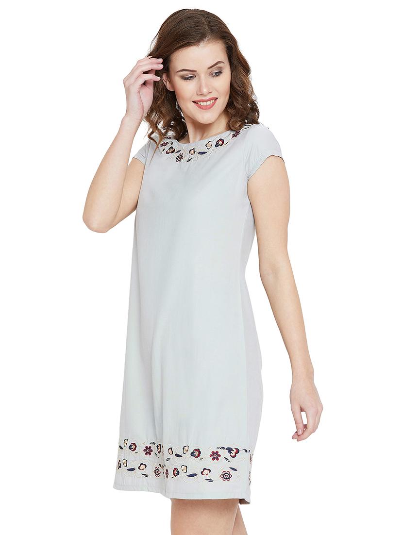 embroidered a line dress - 16214487 -  Standard Image - 1