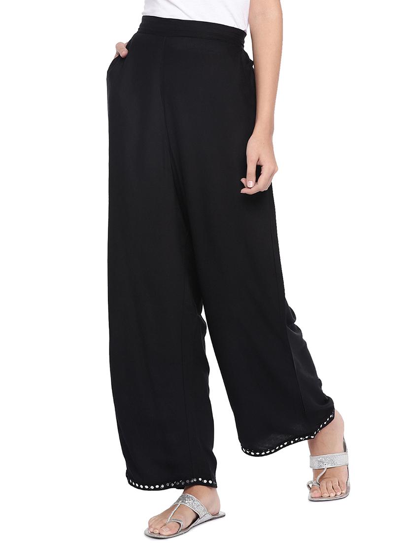 lace insert straight palazzo - 16215193 - Standard Image - 1