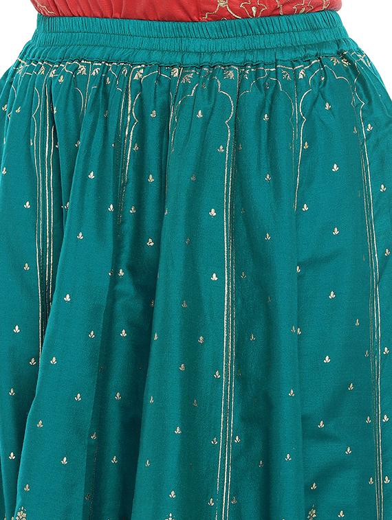 foil printed flared skirt - 16215207 - Standard Image - 4