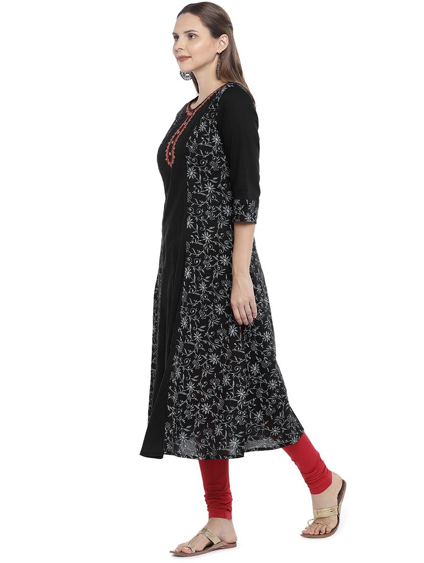 printed flared kurta - 16215284 -  Standard Image - 1