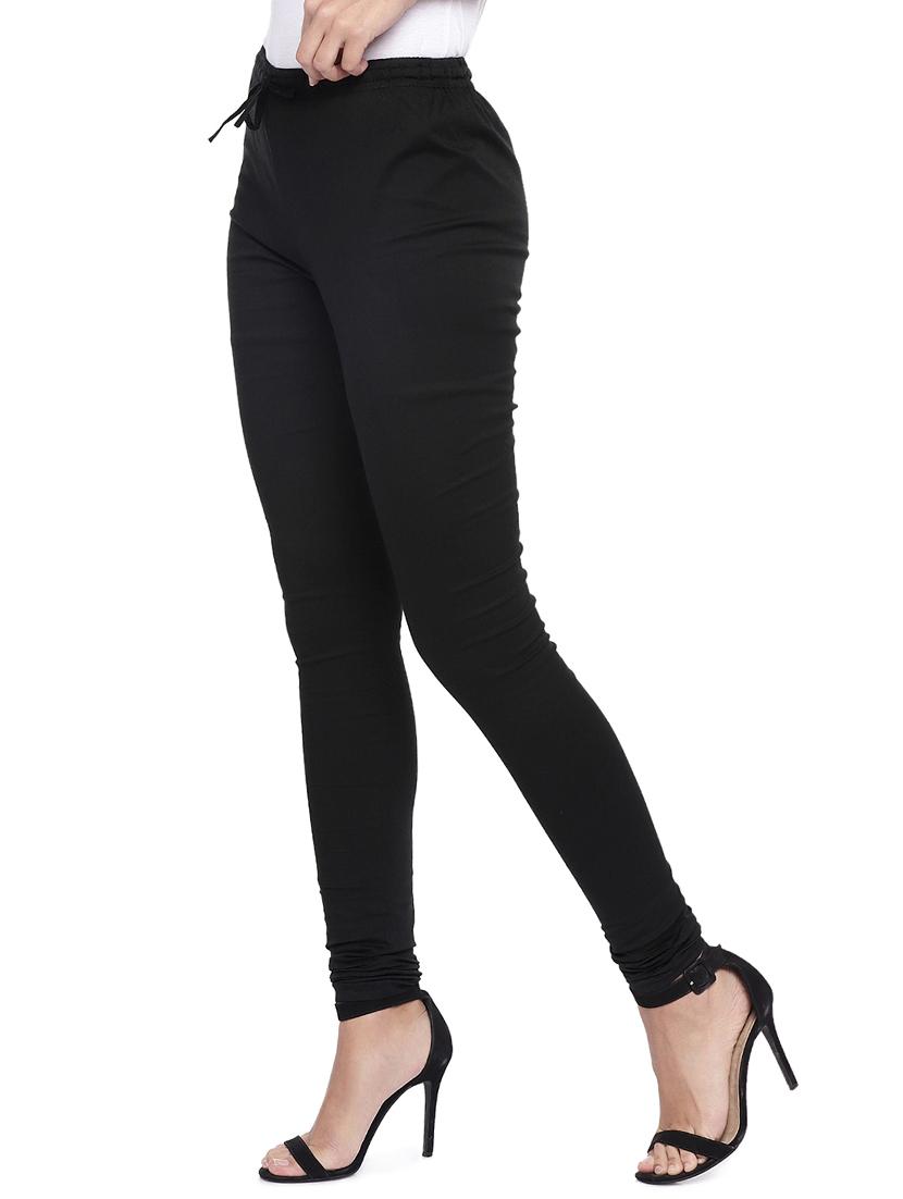 black solid churidar - 16215396 -  Standard Image - 1