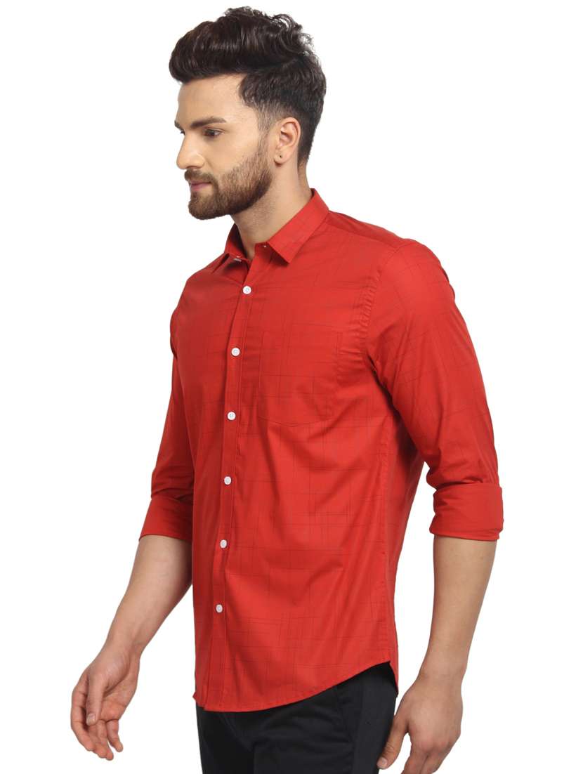 mens self design casual shirt - 16217442 -  Standard Image - 1