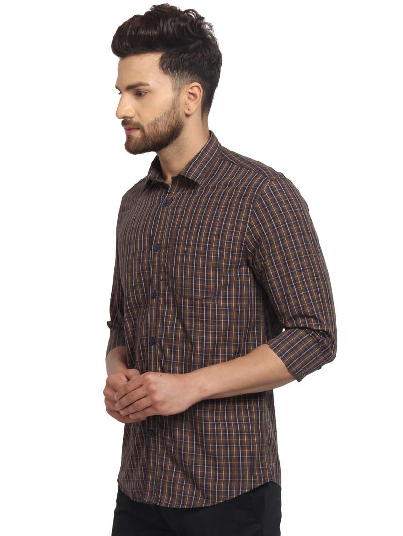 mens checks casual shirt - 16217448 - Standard Image - 1