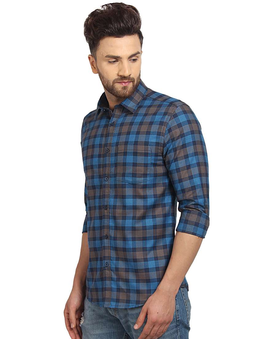 mens checks casual shirt - 16217461 - Standard Image - 1