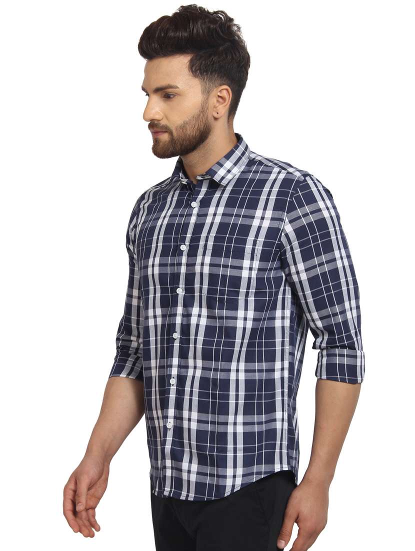 mens checks casual shirt - 16217466 - Standard Image - 1