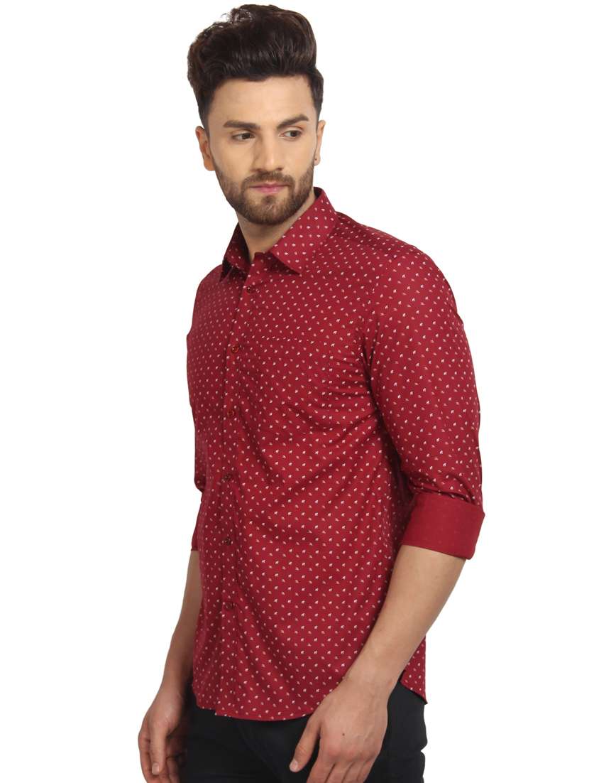 mens micro print casual shirt - 16217468 -  Standard Image - 1