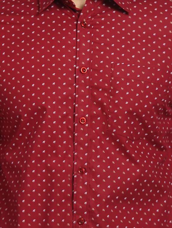 mens micro print casual shirt - 16217468 - Standard Image - 4