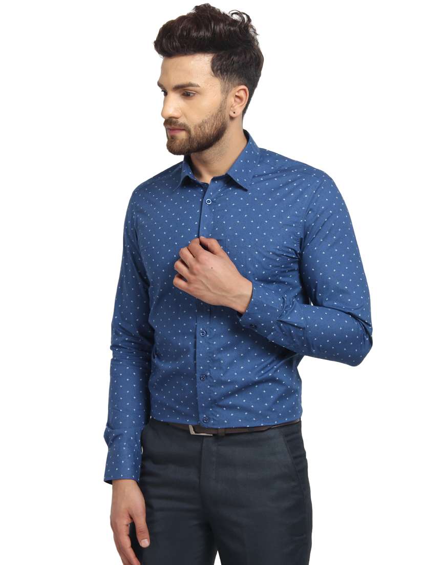 mens micro print casual shirt - 16217470 -  Standard Image - 1