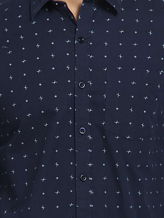 mens micro print casual shirt - 16217473 - Standard Image - 4