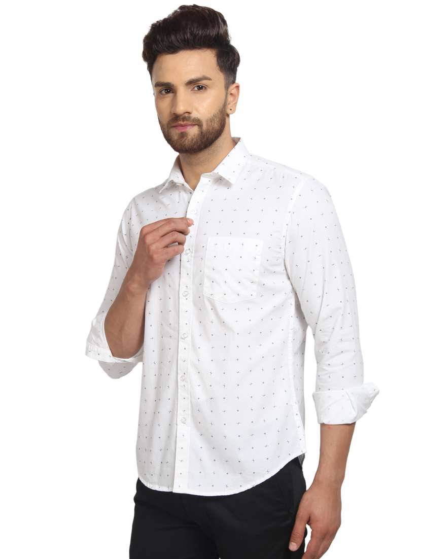 mens micro print casual shirt - 16217474 -  Standard Image - 1