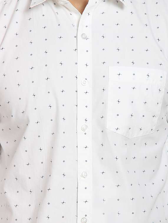 mens micro print casual shirt - 16217474 -  Standard Image - 4