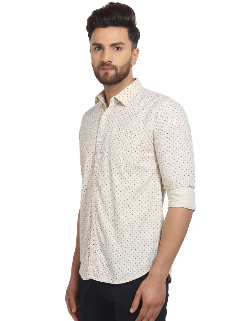 mens micro print casual shirt - 16217480 -  Standard Image - 1