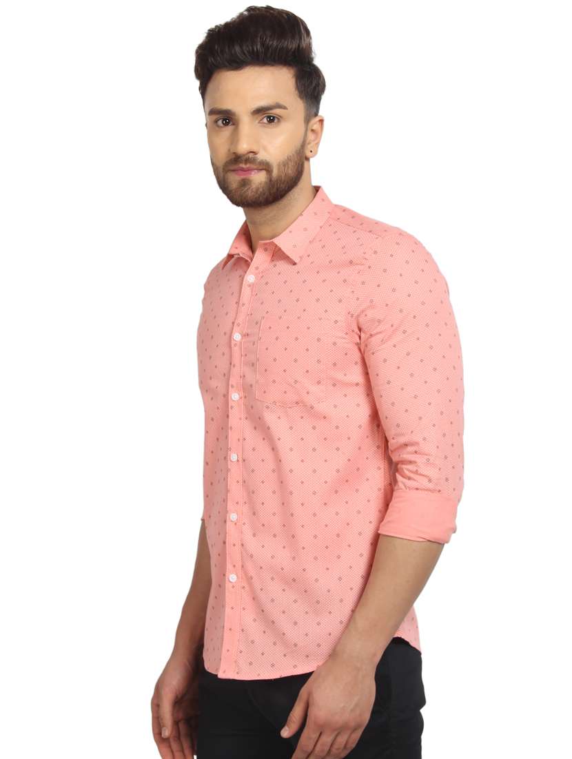 mens micro print casual shirt - 16217497 -  Standard Image - 1