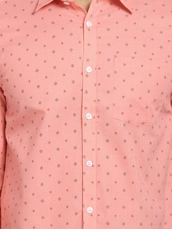 mens micro print casual shirt - 16217497 - Standard Image - 4