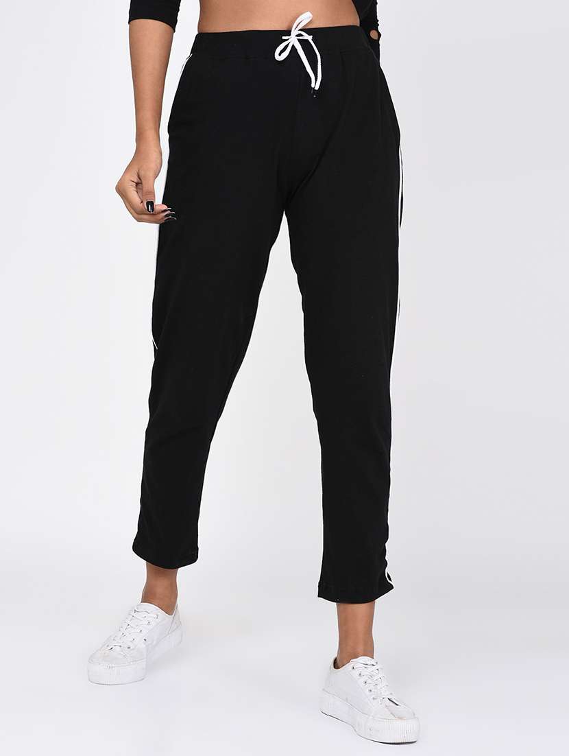 solid color flat front cigarette pants