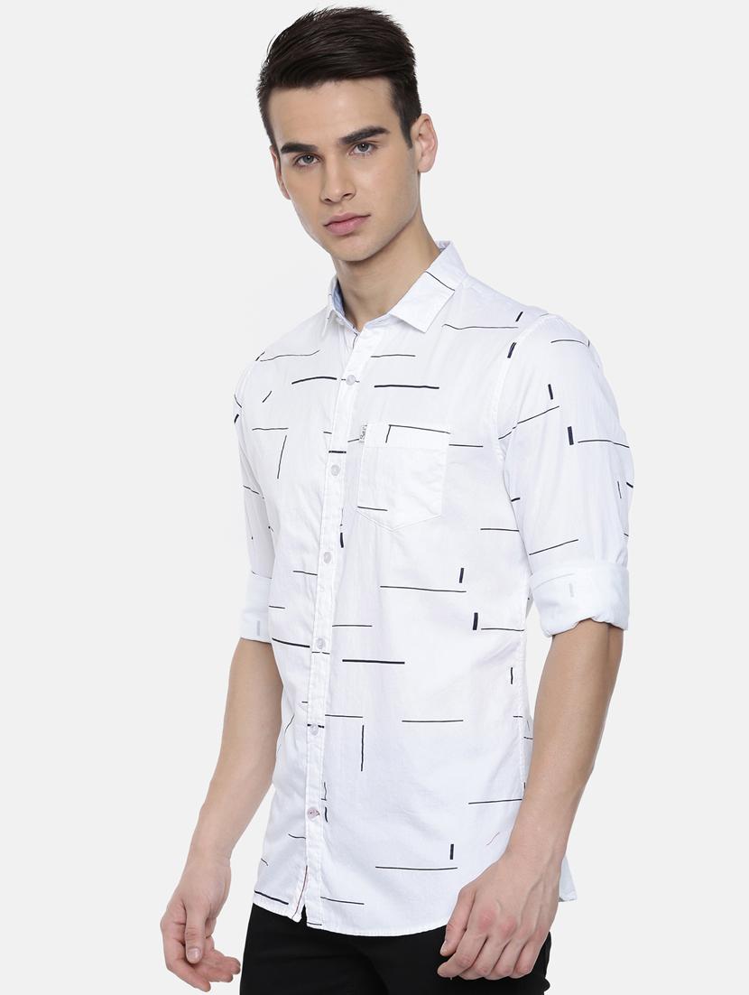 white printed casual shirt - 16220787 -  Standard Image - 1
