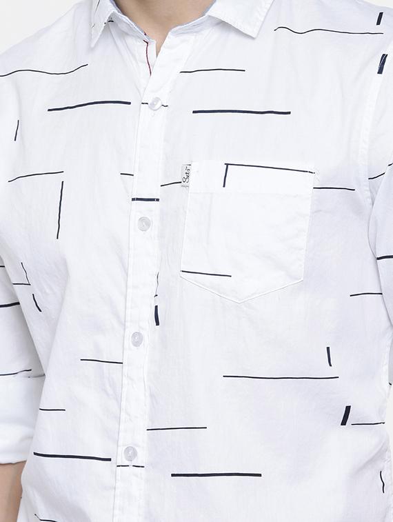 white printed casual shirt - 16220787 - Standard Image - 4