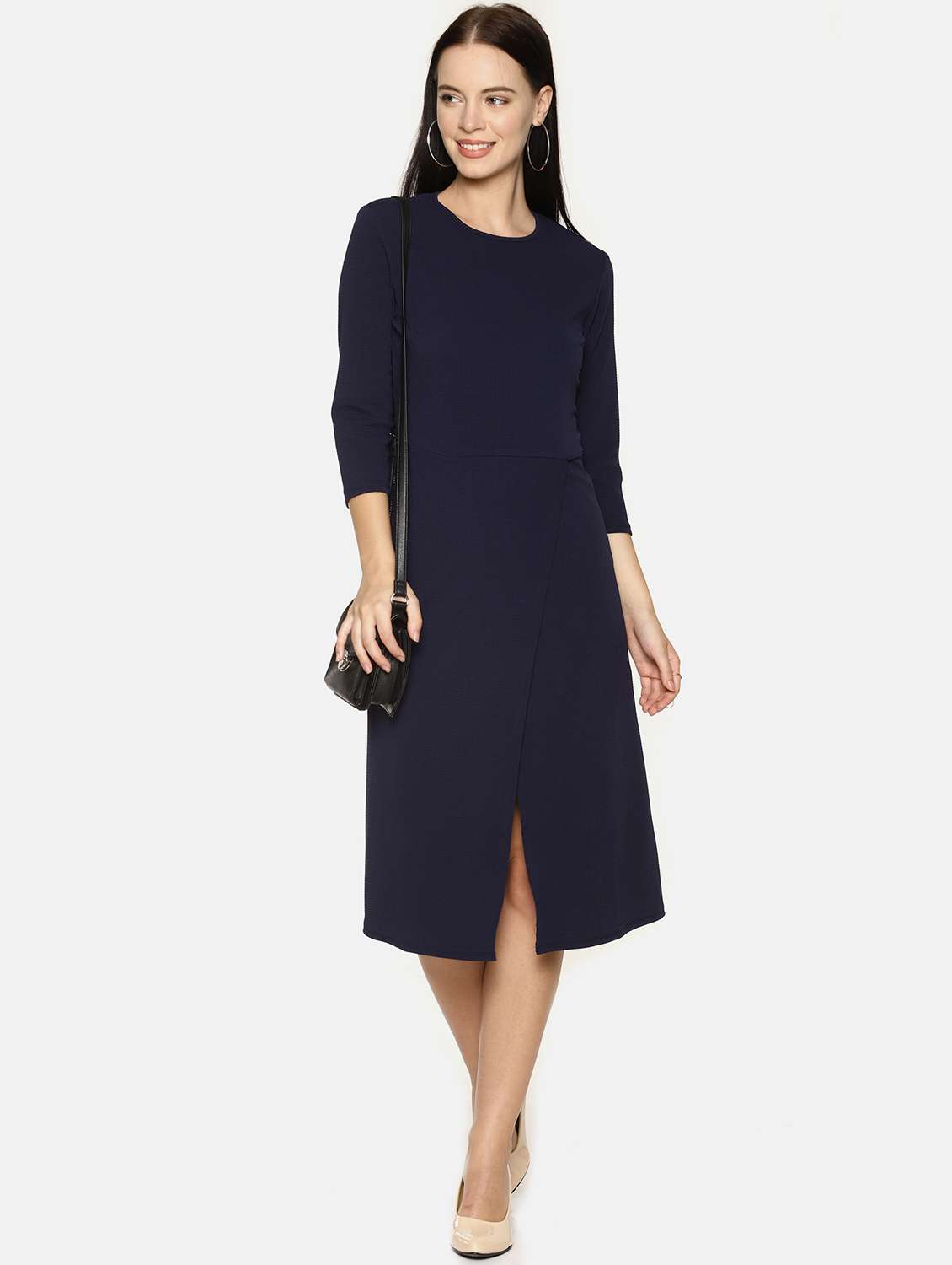 front overlap a-line dress