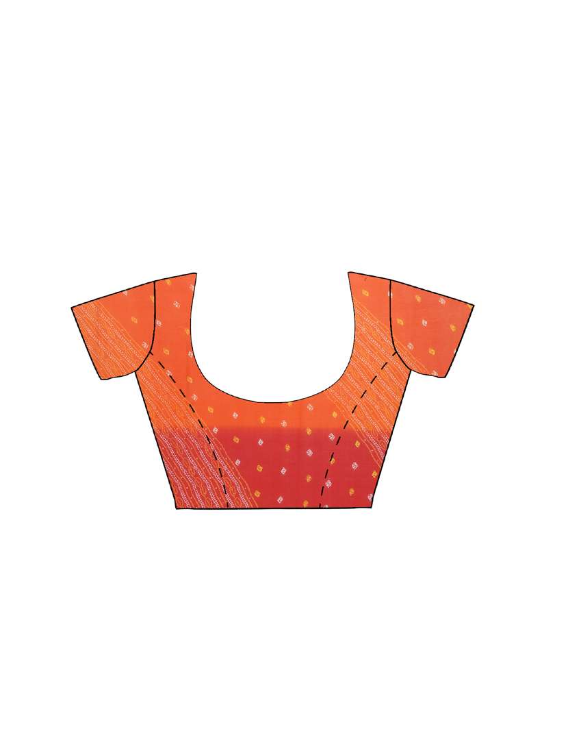women's bandhani orange colored saree with blouse - 16222480 -  Standard Image - 4