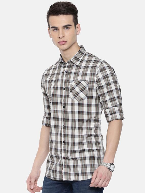 brown checkered casual shirt - 16225835 -  Standard Image - 1