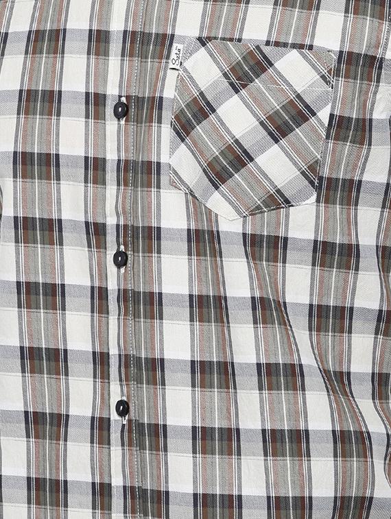 brown checkered casual shirt - 16225835 - Standard Image - 4