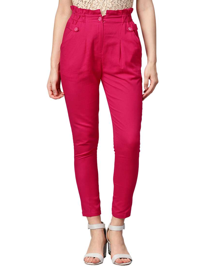 frill waist slim fit trouser
