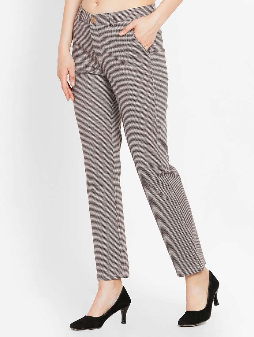 houndstooth flat front trouser - 16226894 -  Standard Image - 1