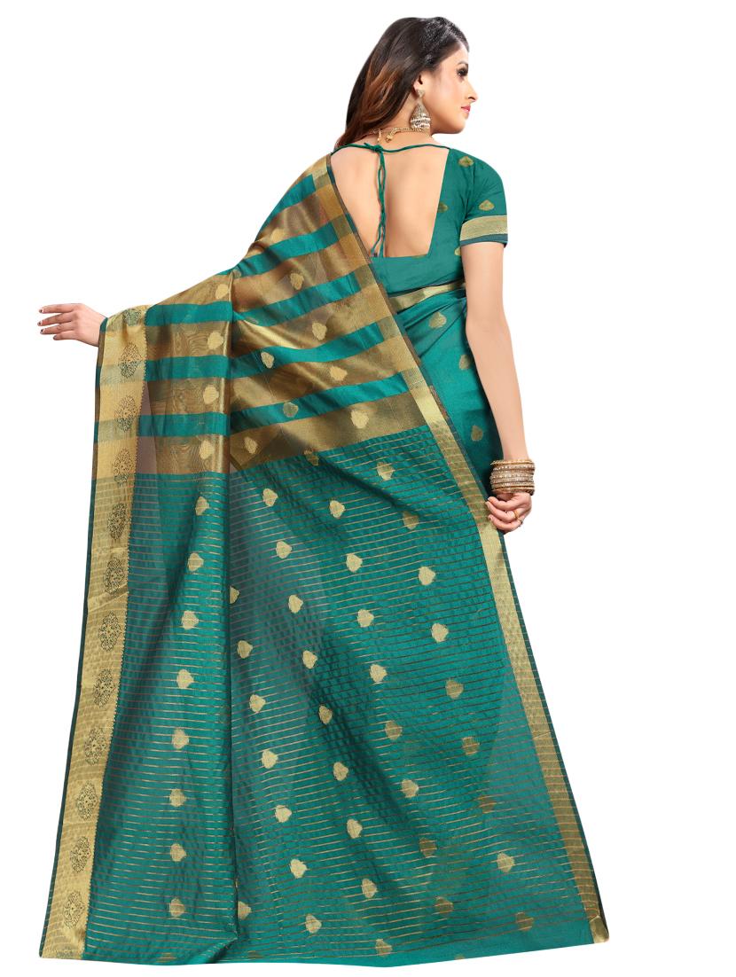 ethnic zari motifs banarasi saree with blouse - 16227076 - Standard Image - 1