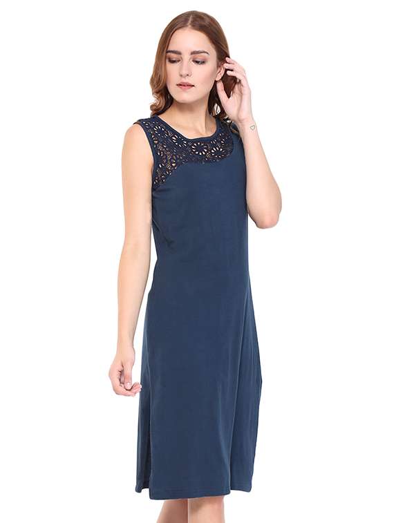 lace paneled sheath dress - 16227108 -  Standard Image - 1
