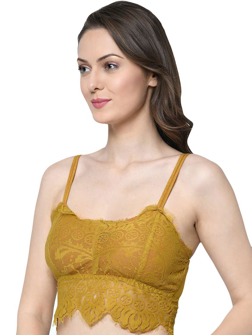 lightly padded floral lace bralette
