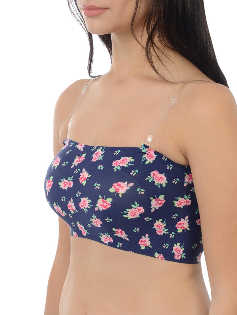 detachable strapped floral tube bra - 16227478 -  Standard Image - 1