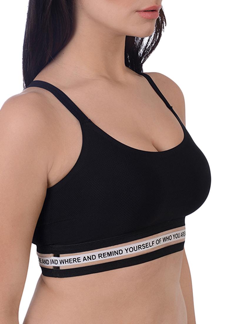 lace detail sports bra - 16227486 - Standard Image - 1