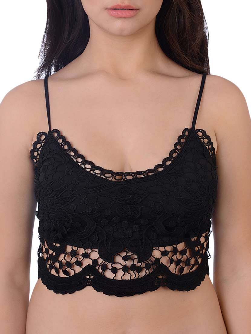 lightly padded floral laced bralette