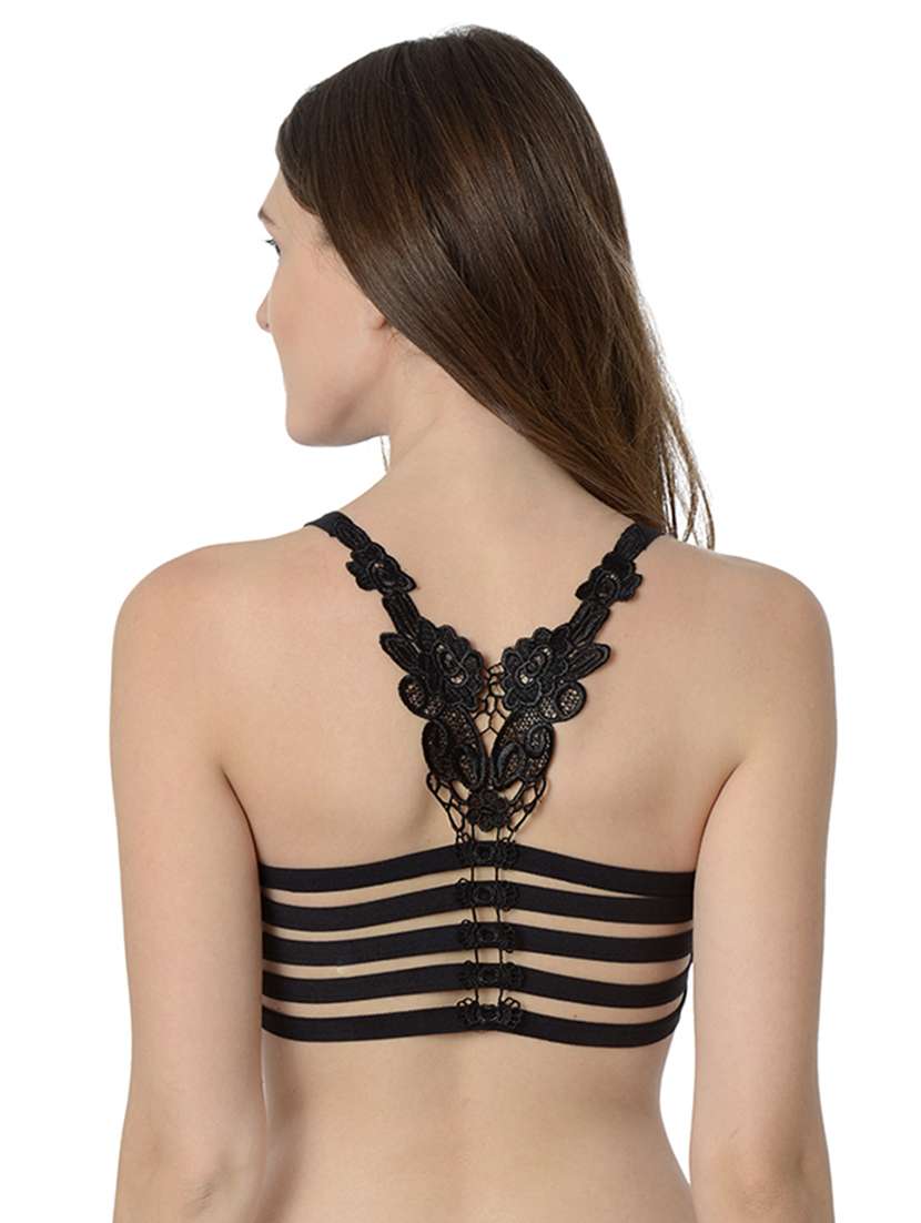 lace detail solid bralette - 16227502 -  Standard Image - 1