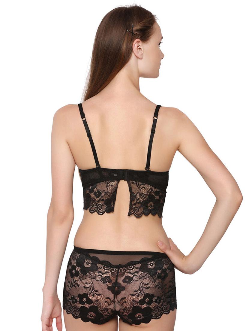 floral laced bra and panty set - 16227504 -  Standard Image - 1