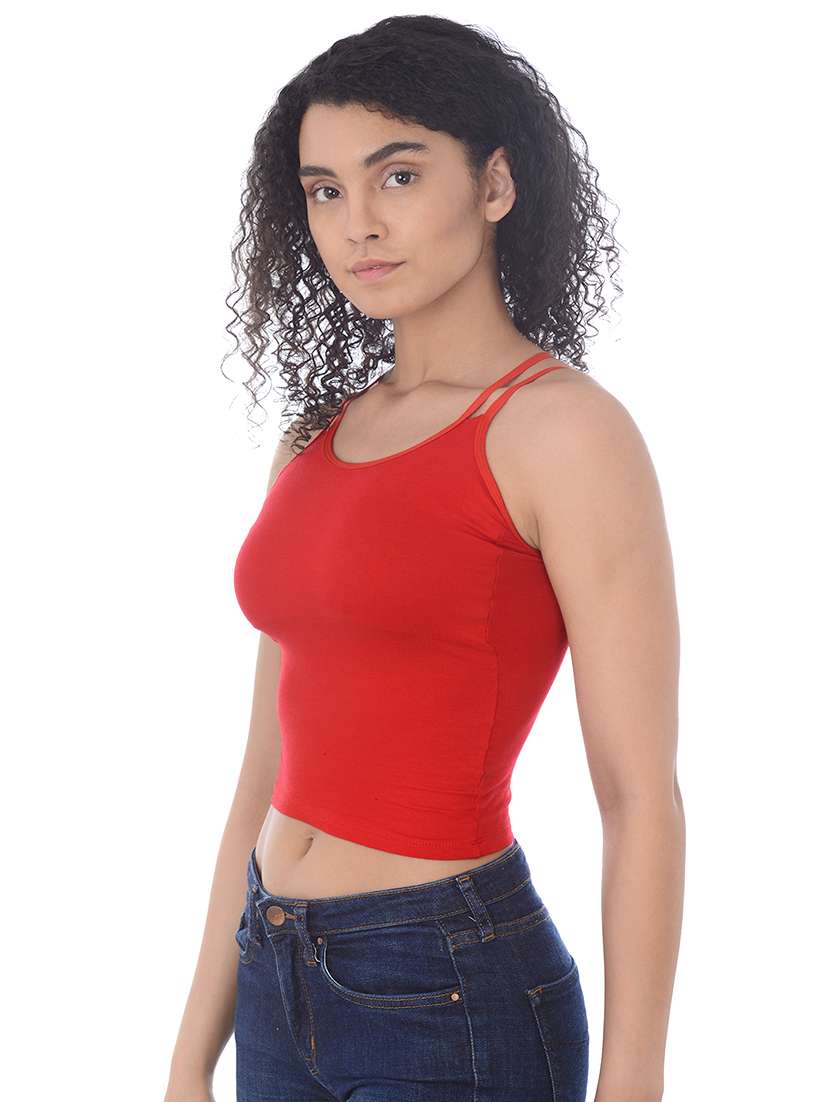 criss cross back solid camisole - 16227549 -  Standard Image - 1