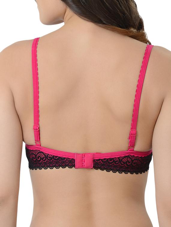 contrast lace detail t-shirt bra - 16227619 -  Standard Image - 1
