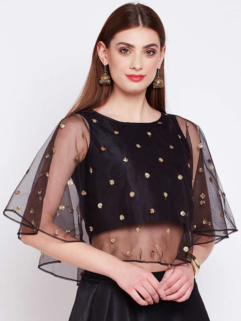 black net embroidered blouse