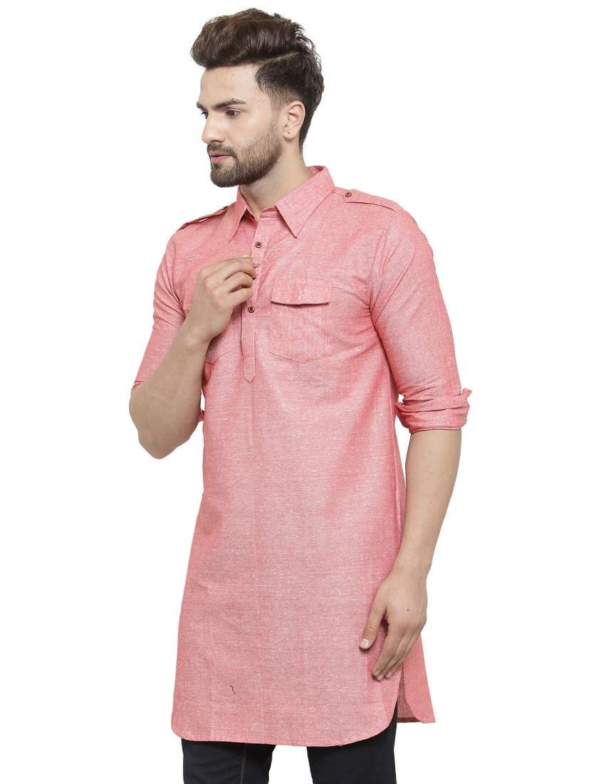 men solid long sleeve pathani kurta - 16228317 -  Standard Image - 1