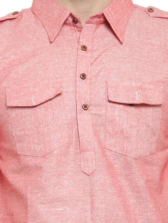 men solid long sleeve pathani kurta - 16228317 -  Standard Image - 4