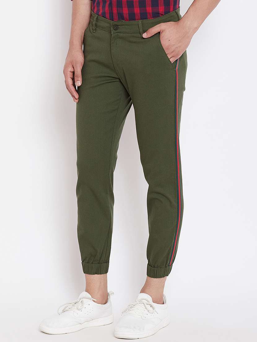 green cotton blend jogger - 16229713 - Standard Image - 1