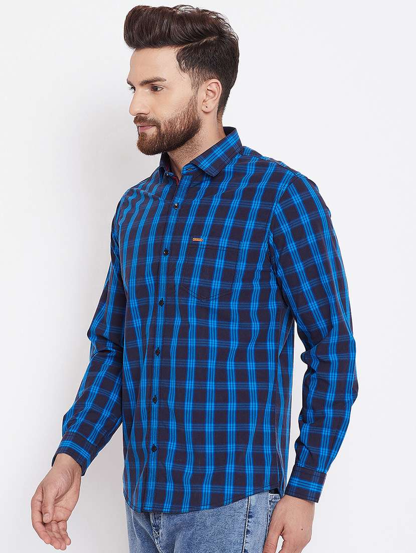 blue checkered casual shirt - 16229734 -  Standard Image - 1