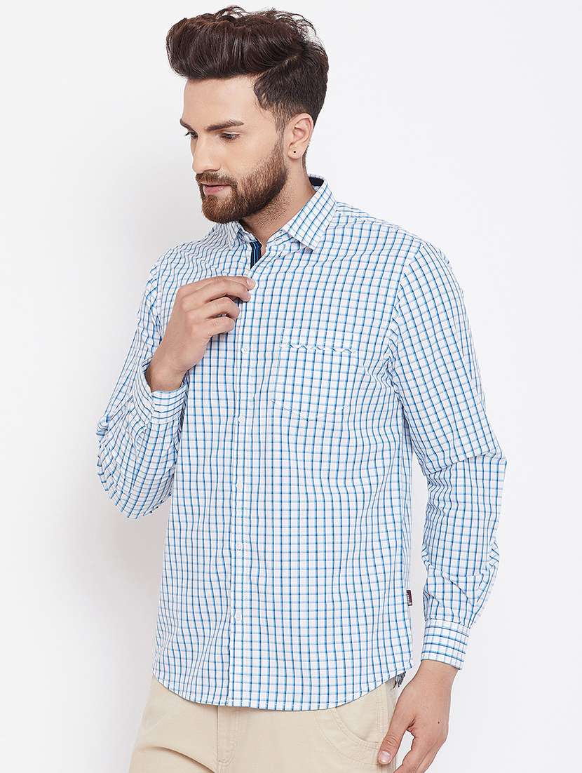 blue checkered casual shirt - 16229739 -  Standard Image - 1