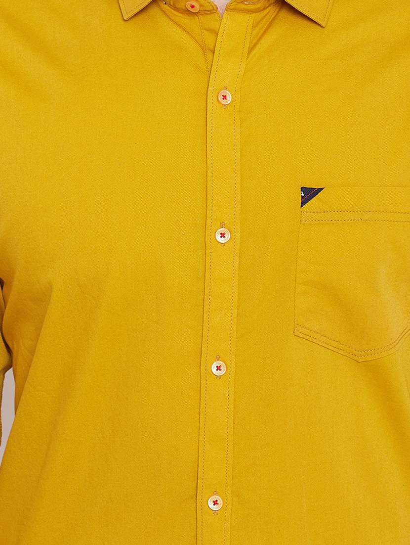 yellow solid casual shirt - 16229745 -  Standard Image - 4